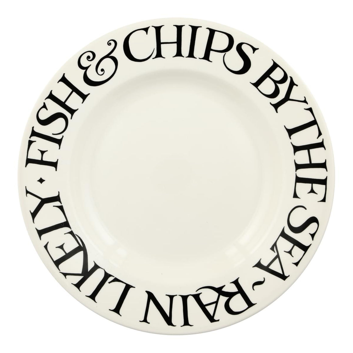 Emma Bridgewater Black Toast Fish & Chips 10.5" Dinner Plate