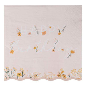 Ginger Ray Floral Birthday Napkins