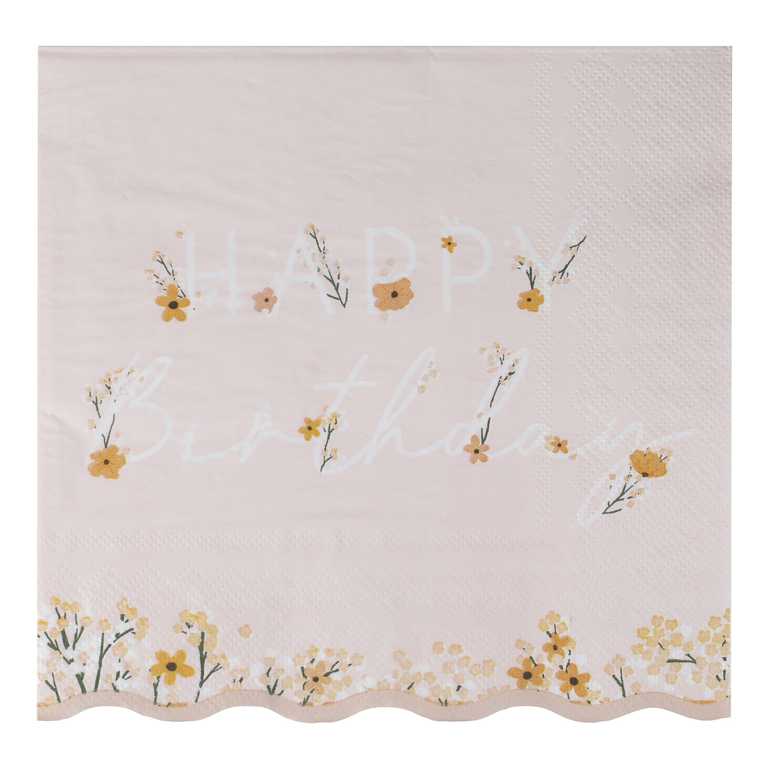 Ginger Ray Floral Birthday Napkins