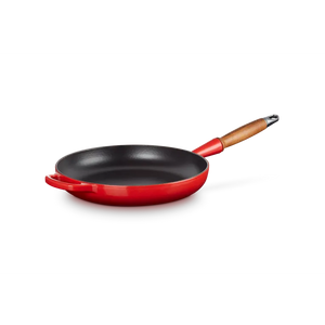 Le Creuset Signature Cast Iron Cerise Frying with Wooden Handle - All Sizes