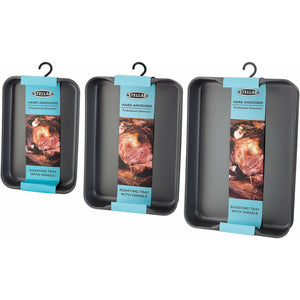 Stellar Hard Anodised Deep Roasting Tray (with Integrated Handle) - All Sizes