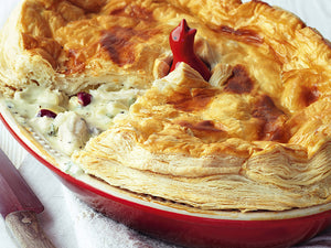 Le Creusets' Chicken, Cranberry and White Stilton Pie
