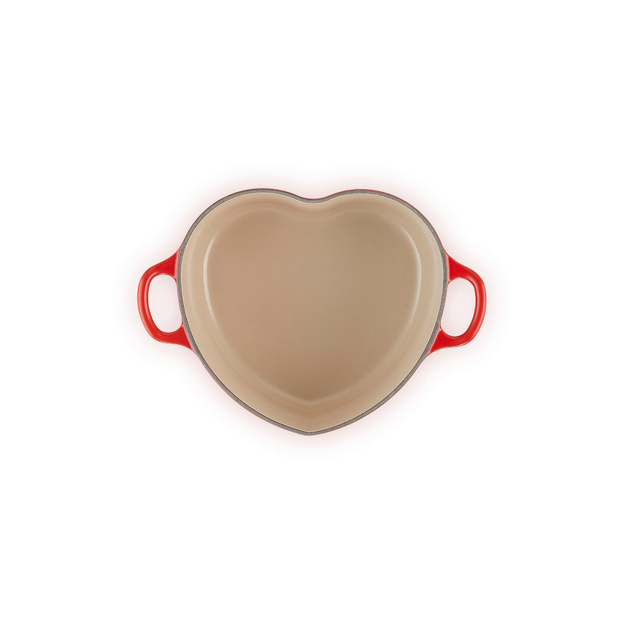 Le Creuset Cast Iron Heart Casserole with Stainless Steel Heart Knob Cerise