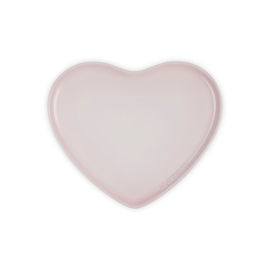 Le Creuset Stoneware Heart Serving Platter 32cm Shell Pink