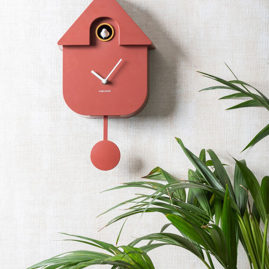 Karlsson Modern Cuckoo Red Wall Clock