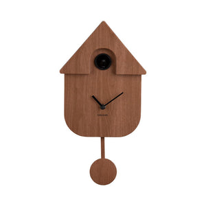 Karlsson Modern Cuckoo Dark Wood Print Wall Clock