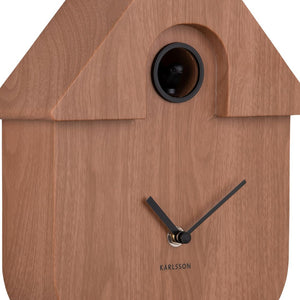 Karlsson Modern Cuckoo Dark Wood Print Wall Clock