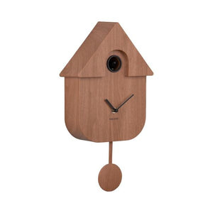Karlsson Modern Cuckoo Dark Wood Print Wall Clock