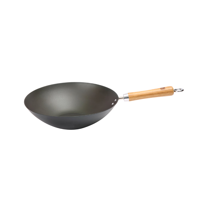 Dexam School of Wok Pre-Seasoned 13" Round Bottomed Wok