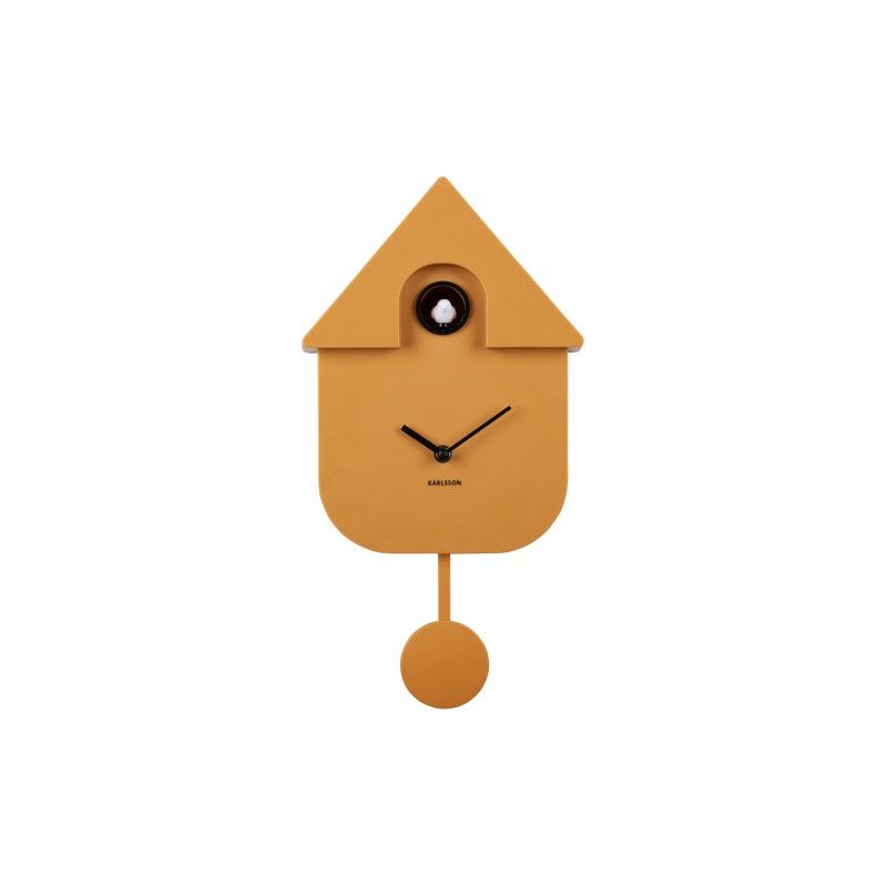 Karlsson Modern Cuckoo Ochre Yellow Wall Clock