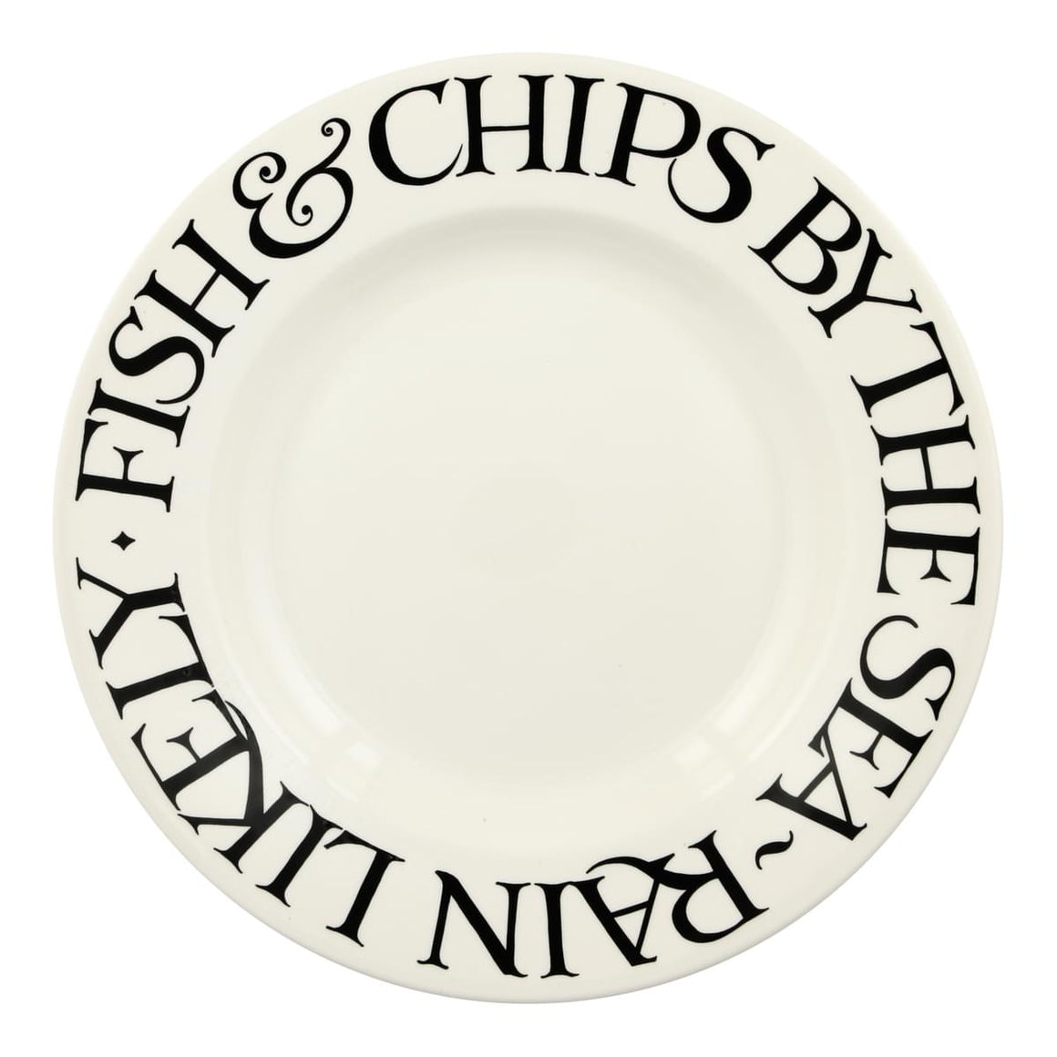 Emma Bridgewater Black Toast Fish & Chips 10.5" Dinner Plate