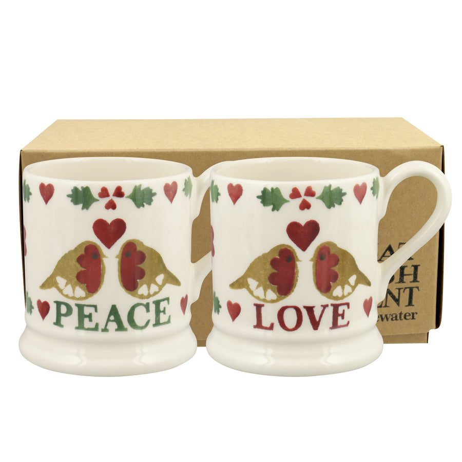 Emma Bridgewater Christmas Joy Set of 2 Half Pint Mugs