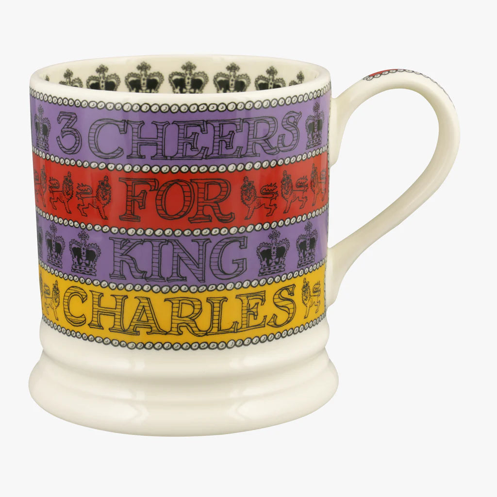 Emma Bridgewater 3 Cheers For King Charles III 1 Pint Mug