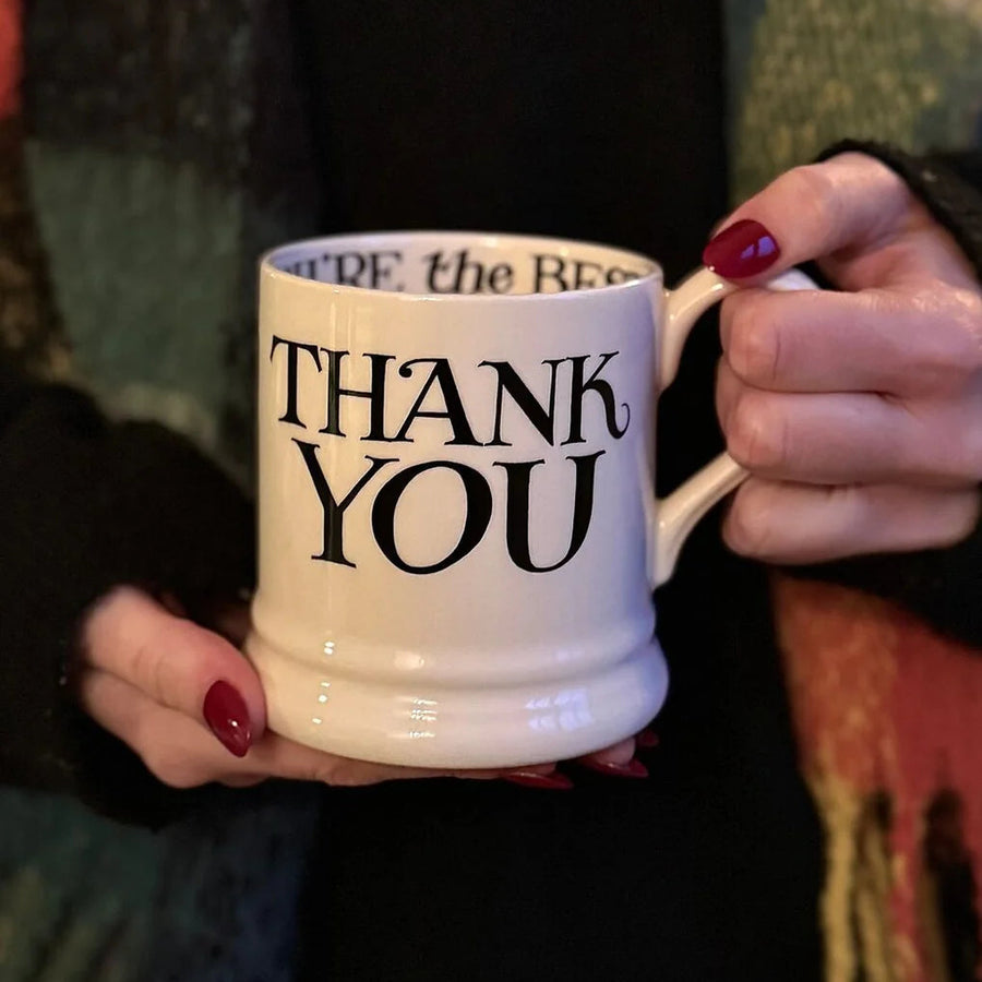 Emma Bridgewater Black Toast Thank You Half Pint Mug