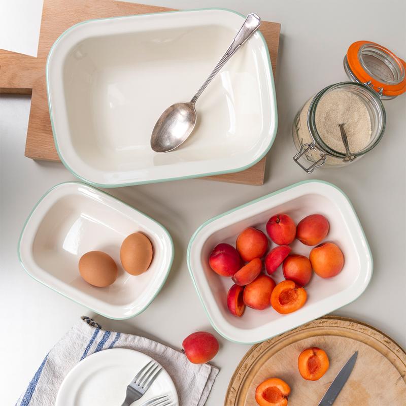 Rex Pistachio Enamel Pie Dish Set