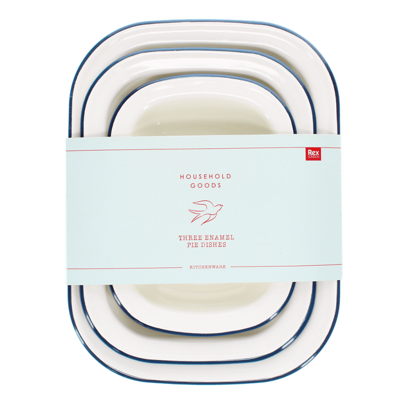 Rex Blue Enamel Pie Dish Set
