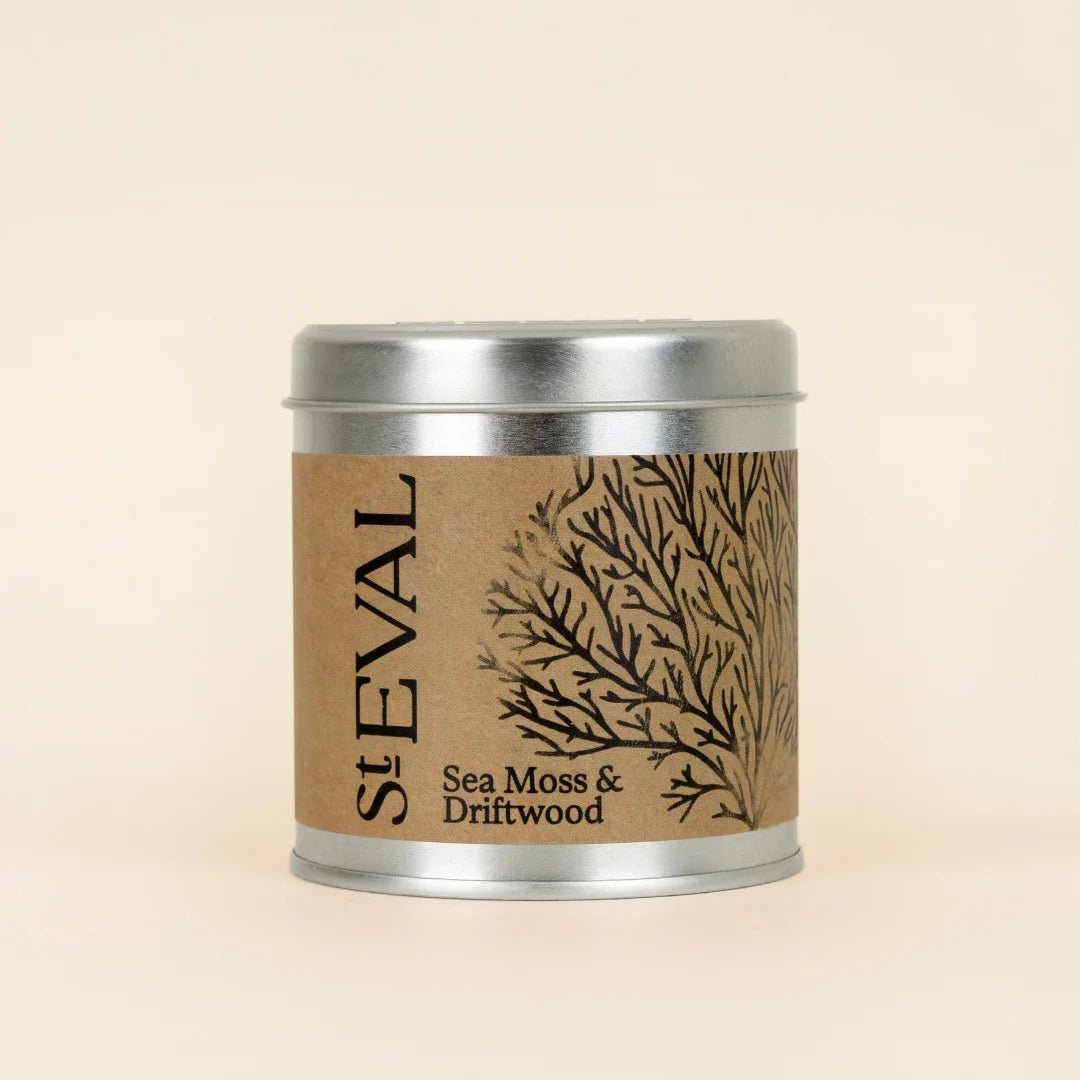 St. Eval Sea Moss & Driftwood Tin Candle