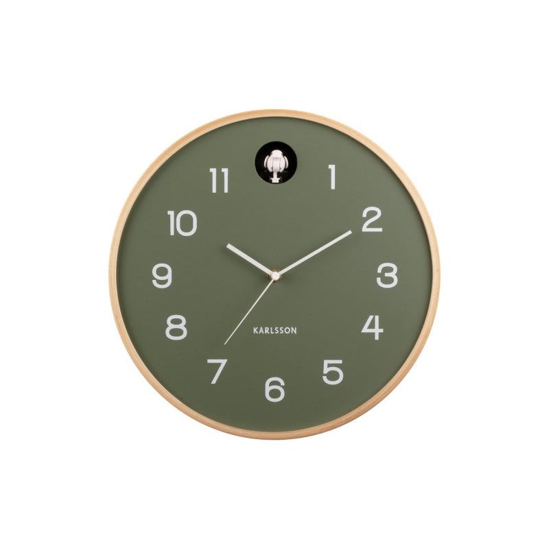 Karlsson Green Round Cuckoo Birchwood Clock