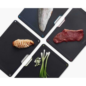 Joseph Joseph Folio™ Steel 4-piece Black Chopping Board Set