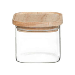 MGT Glass Storage Jars with Wooden Lids Set of 4