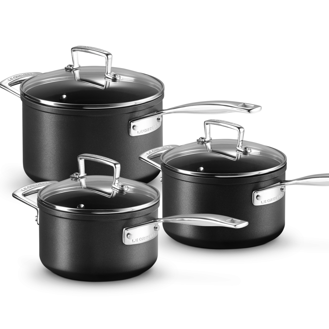 Le Creuset Toughened Non-Stick 3-Piece Saucepan Set