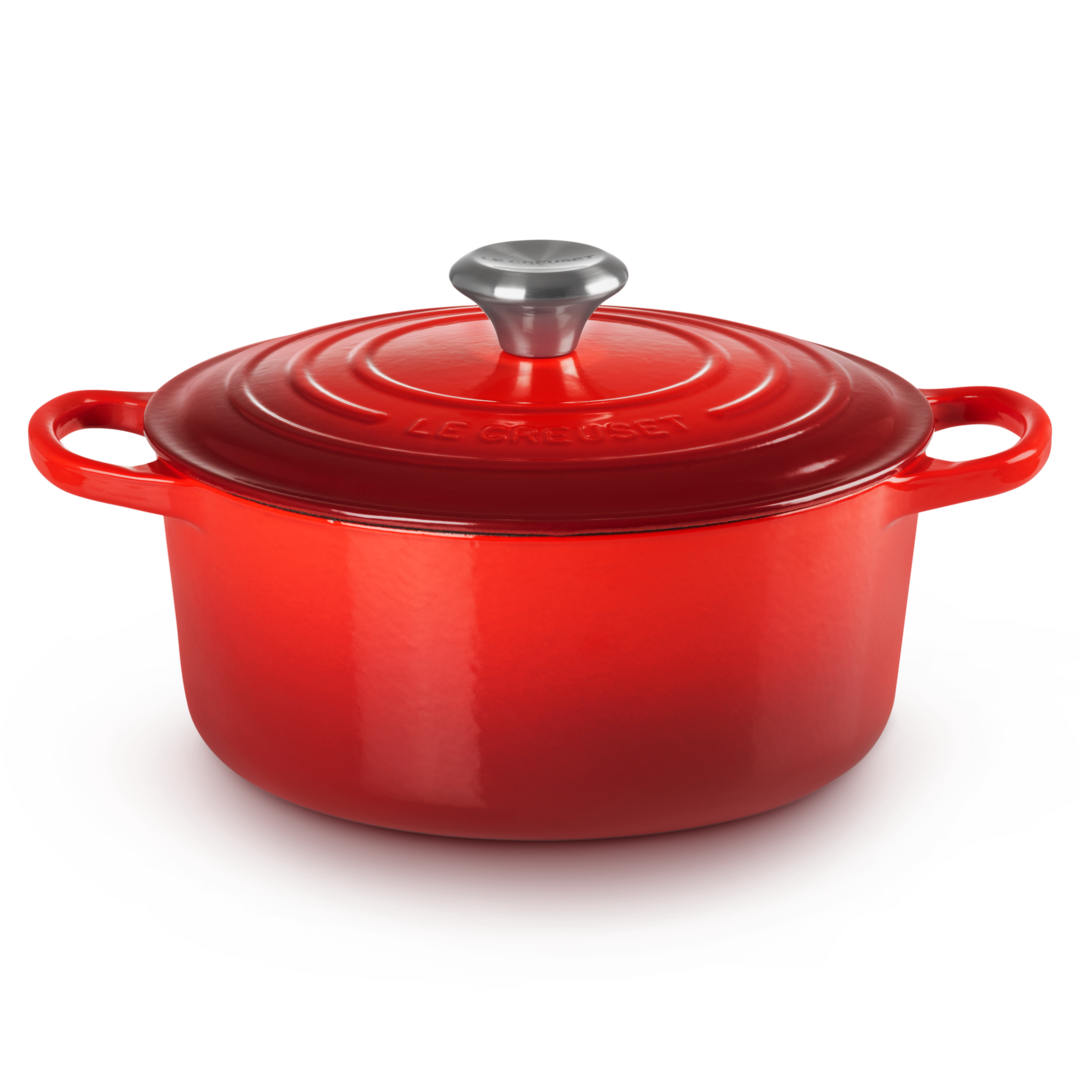 Le Creuset Signature Cast Iron Round Casserole 24cm Cerise