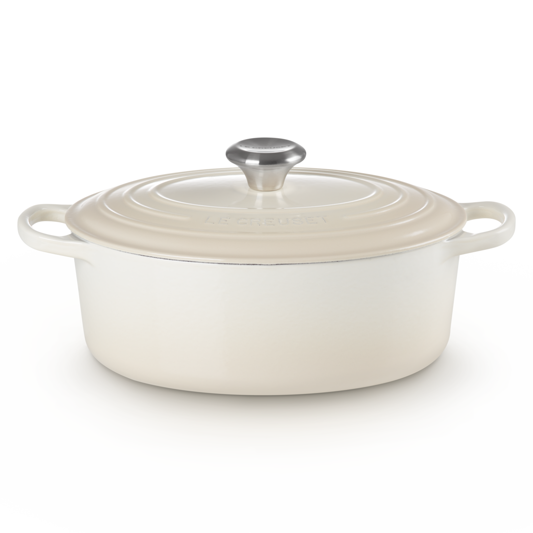 Le Creuset Signature Cast Iron Oval Casserole 27cm Meringue