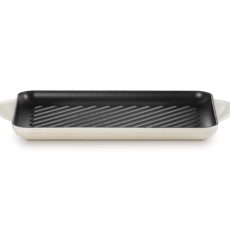 Le Creuset Signature Cast Iron Rectangular Grill 32cm Meringue