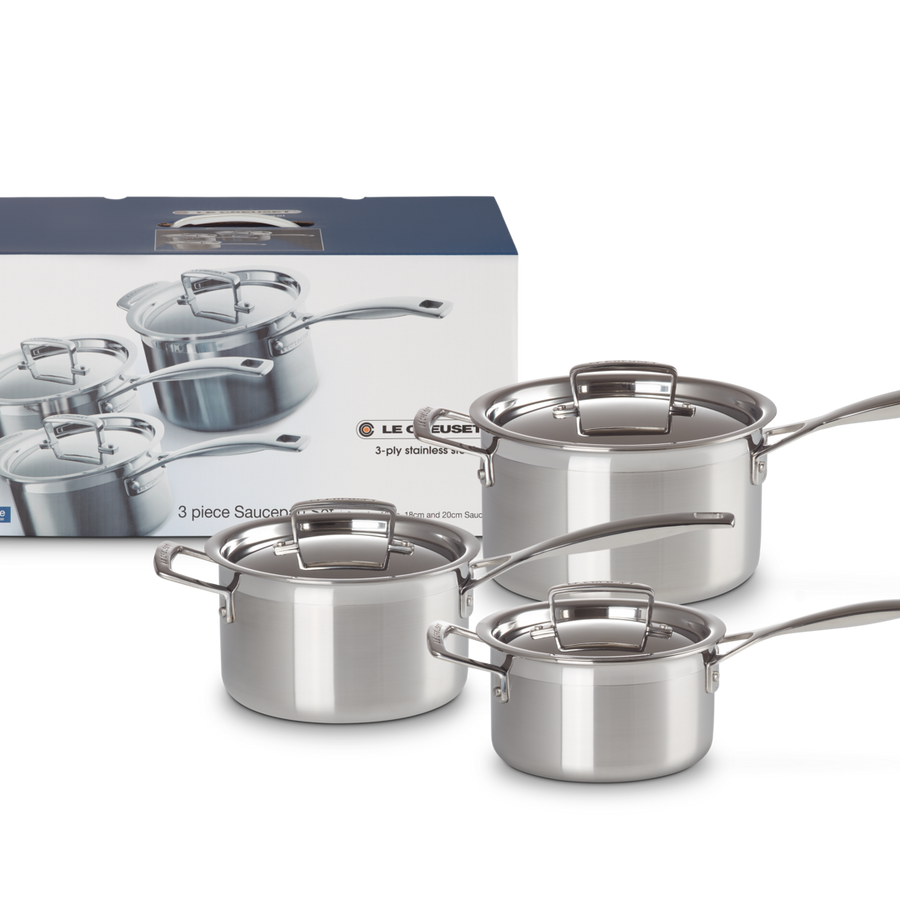 Le Creuset Classic 3-ply Stainless Steel 3-Piece Saucepan Set