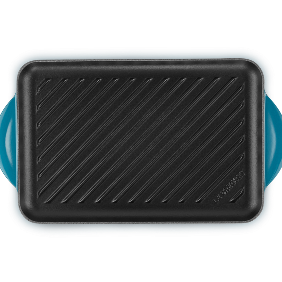 Le Creuset Signature Cast Iron Rectangular Grill 32cm Deep Teal