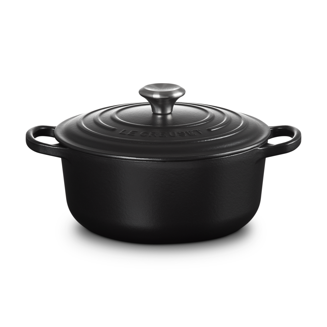 Le Creuset Signature Cast Iron Round Casserole 20cm Satin Black