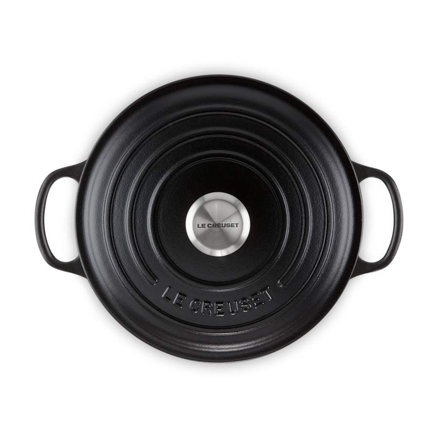 Le Creuset Signature Cast Iron Round Casserole 20cm Satin Black