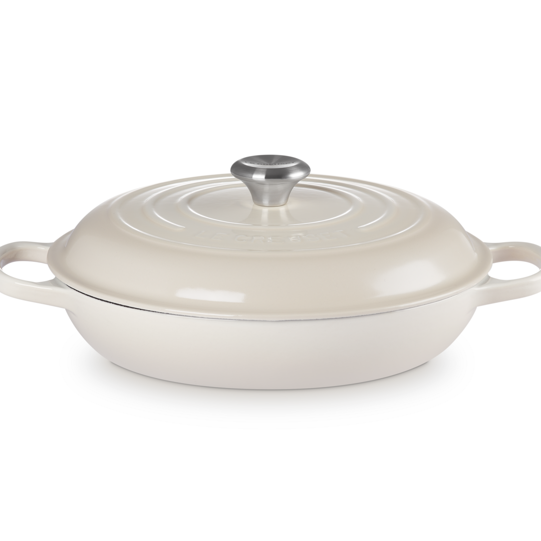 Le Creuset Signature Cast Iron Shallow Casserole 30cm Meringue
