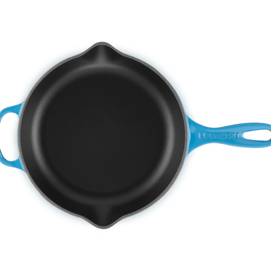 Le Creuset Signature Cast Iron Skillet with Metal Handle 23cm Azure