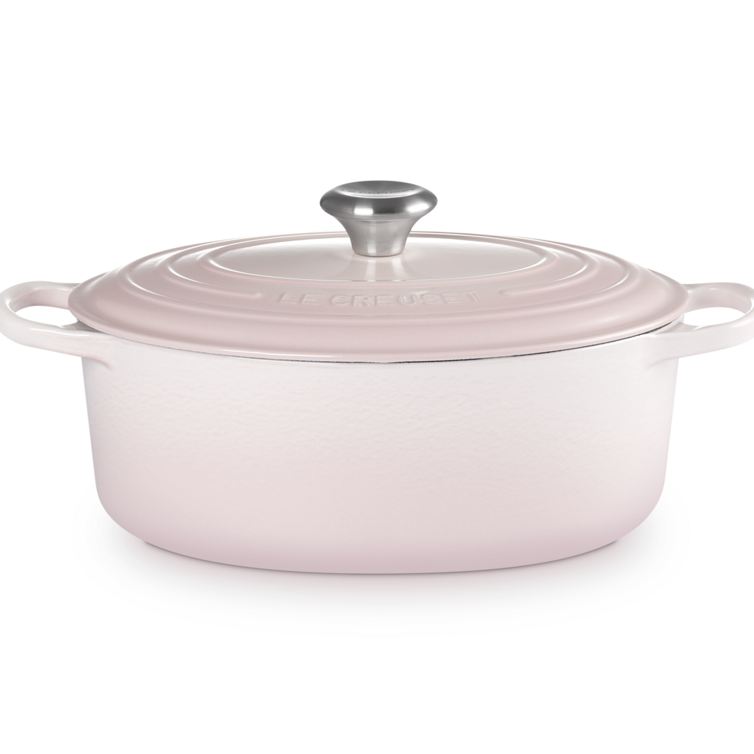 Le Creuset Signature Cast Iron Oval Casserole 29cm Shell Pink