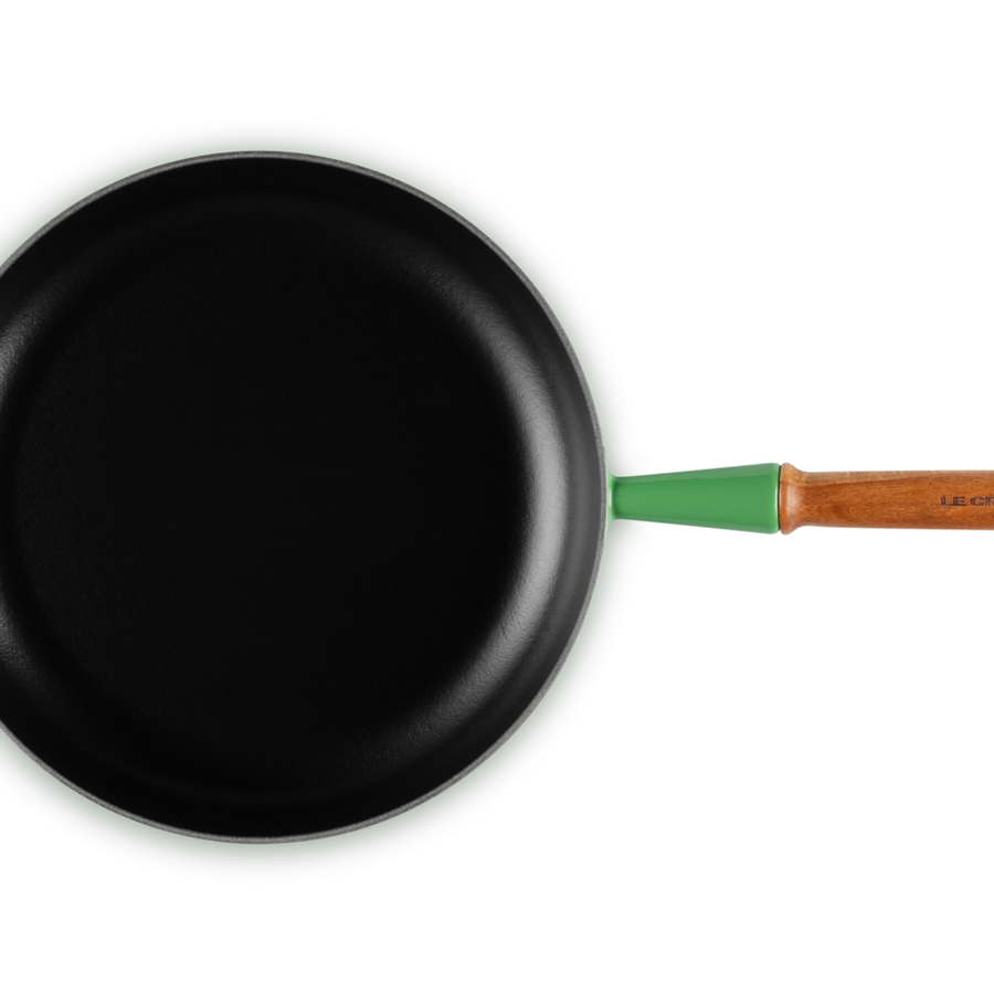 Le Creuset Signature Cast Iron Frying Pan with Wooden Handle 28cm Bamboo