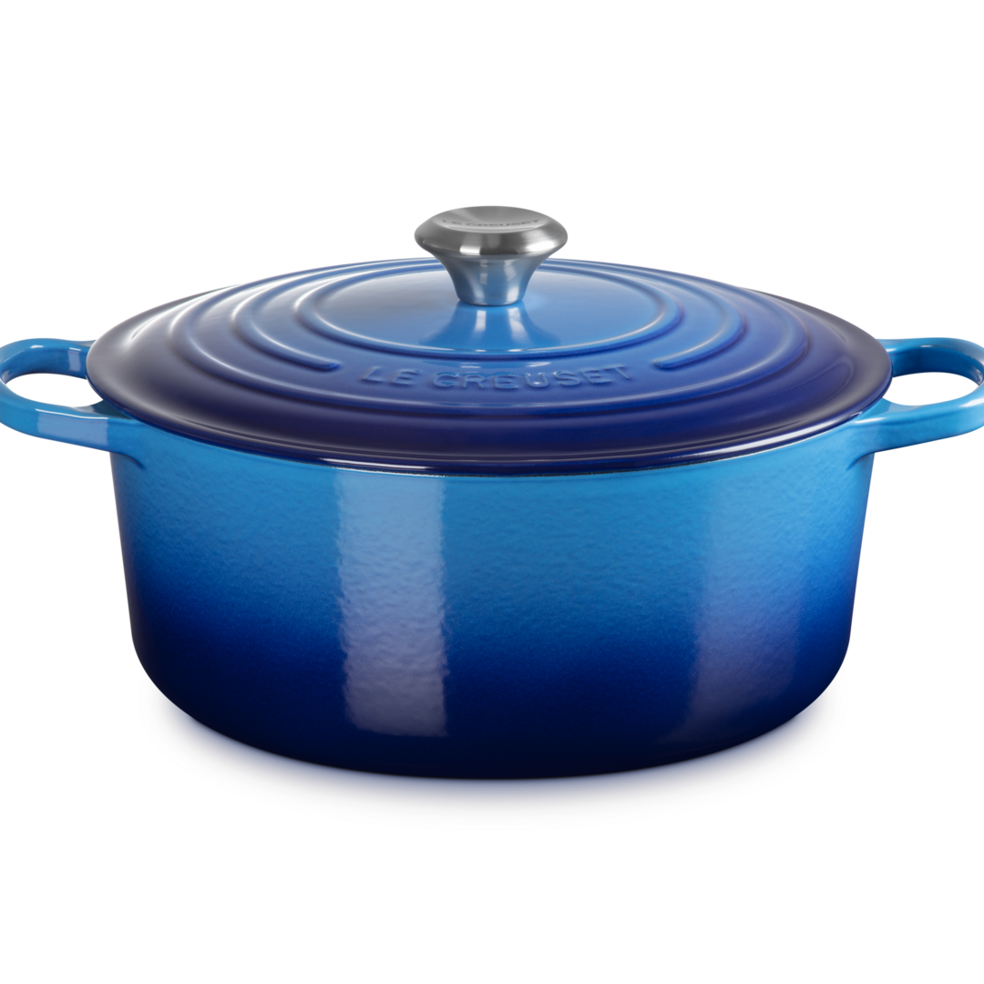 Le Creuset Signature Cast Iron Round Casserole 28cm Azure