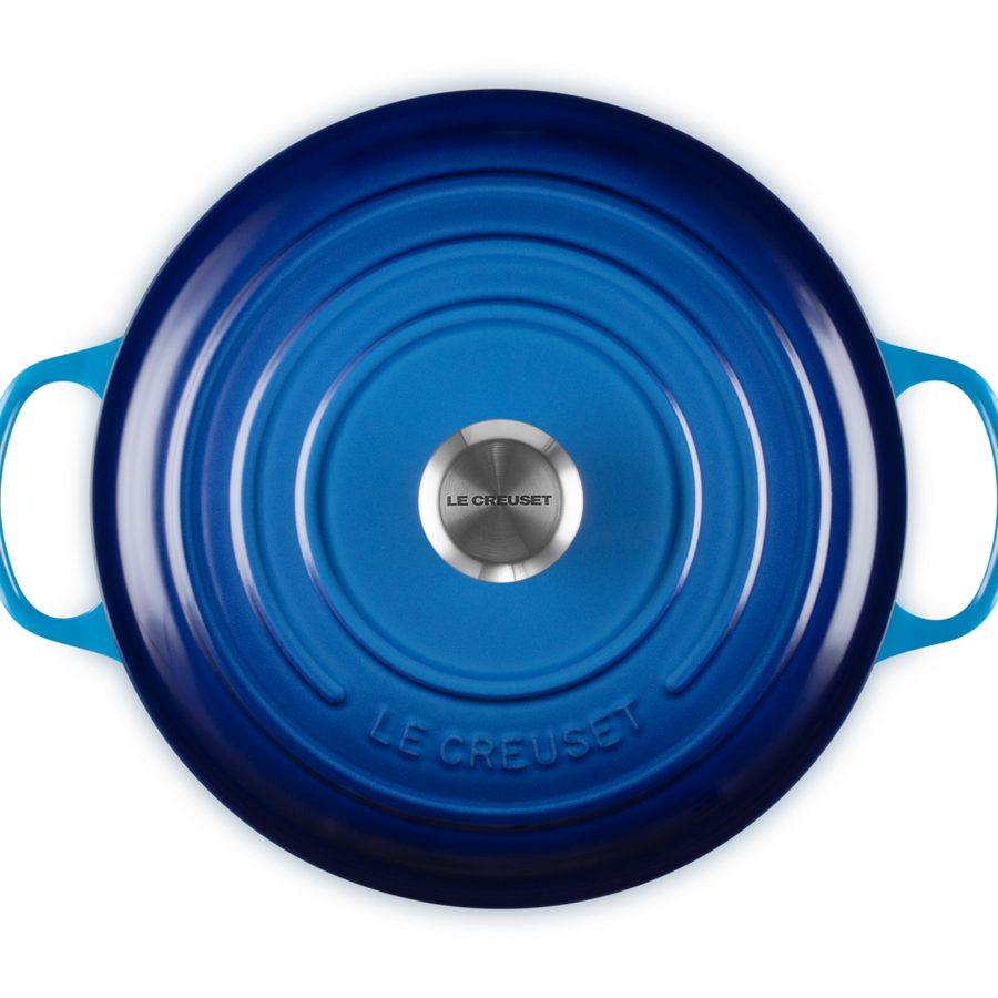 Le Creuset Signature Cast Iron Round Casserole 28cm Azure