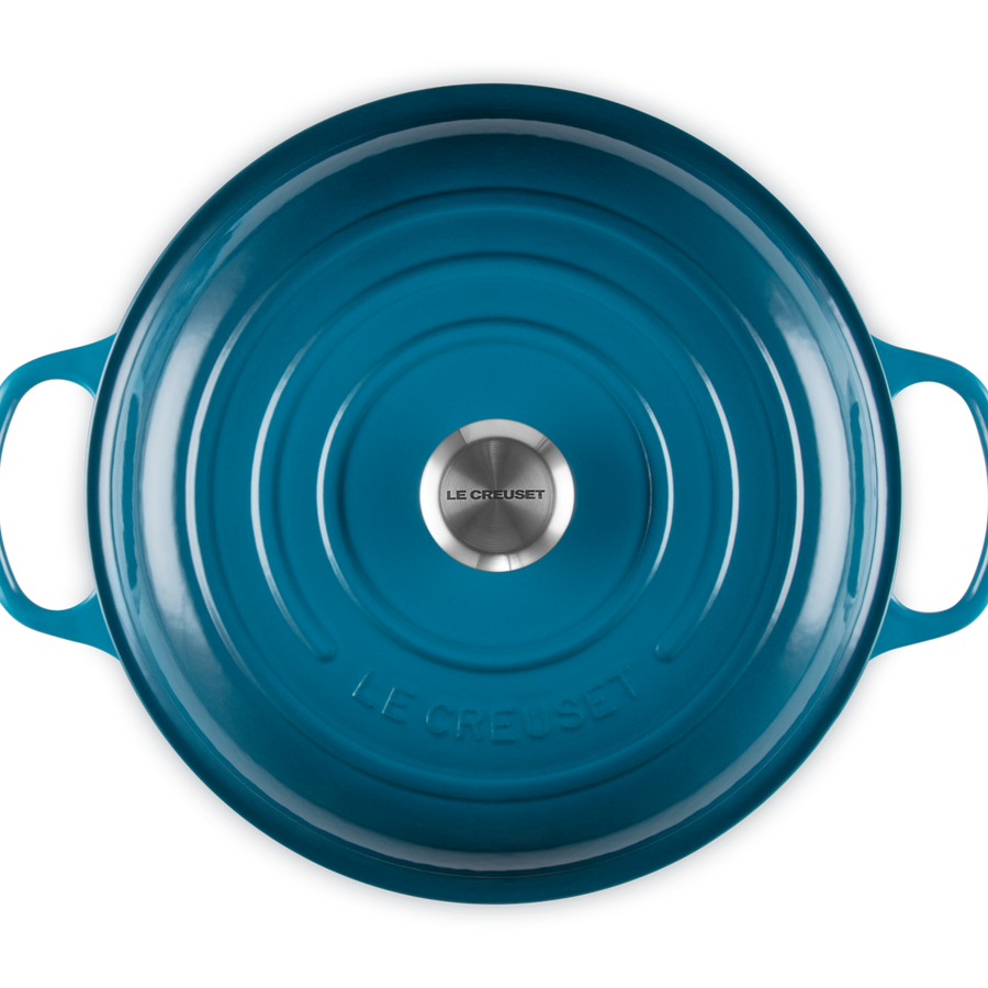 Le Creuset Signature Cast Iron Shallow Casserole 30cm Deep Teal