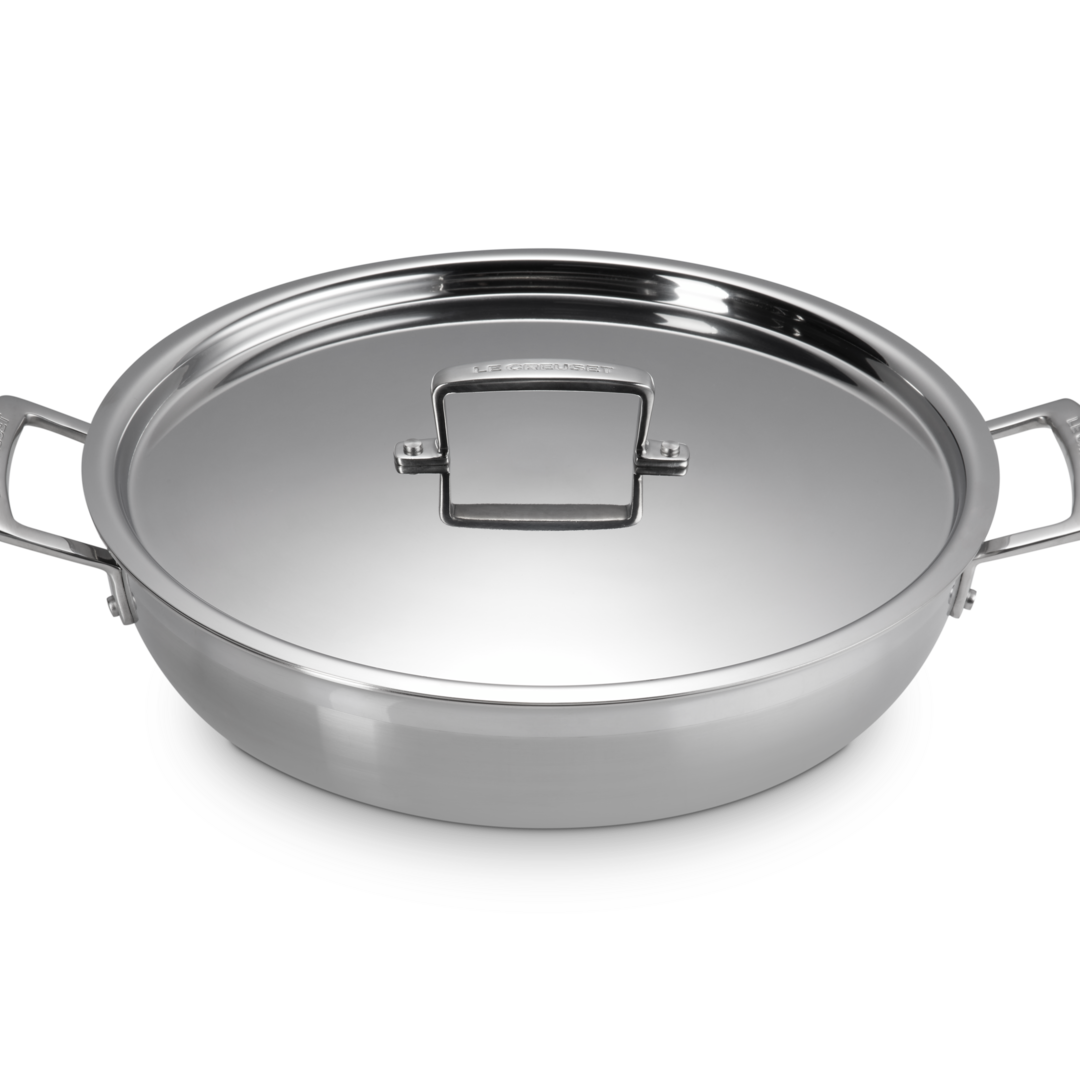 Le Creuset Classic 3-ply Stainless Steel Shallow Casserole 26cm