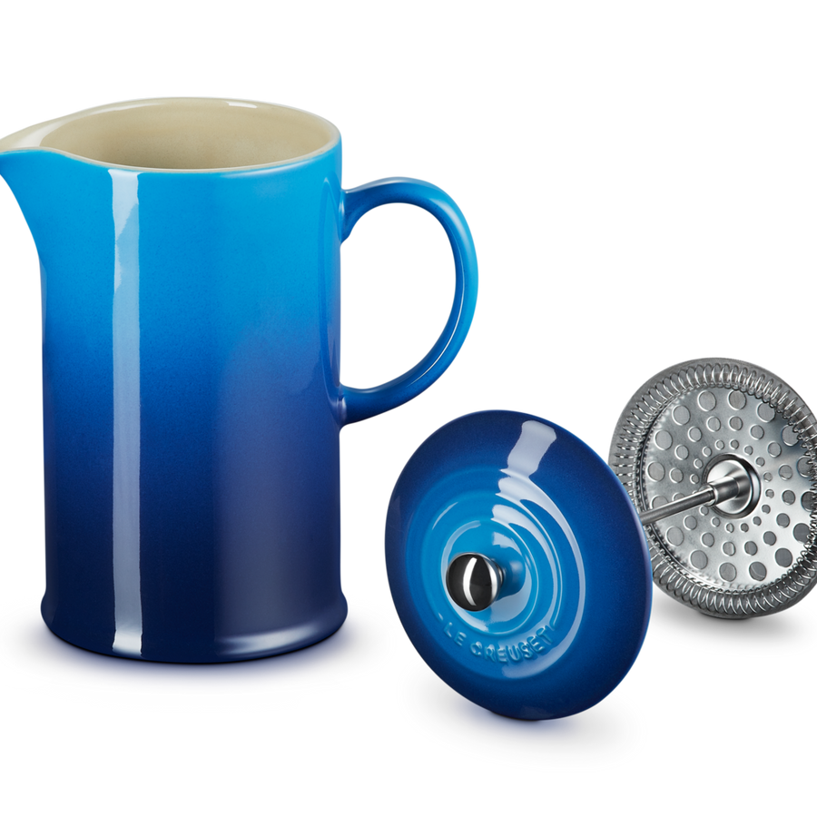 Le Creuset Stoneware Cafetiere with Metal Press 1L Azure