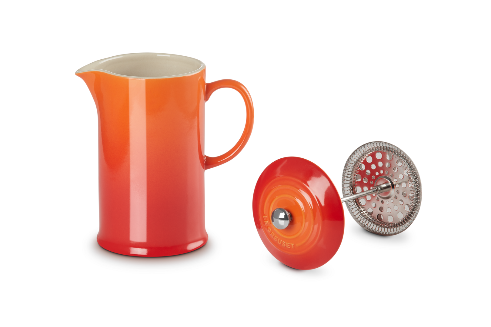 Le Creuset Stoneware Cafetiere with Metal Press 1L Volcanic