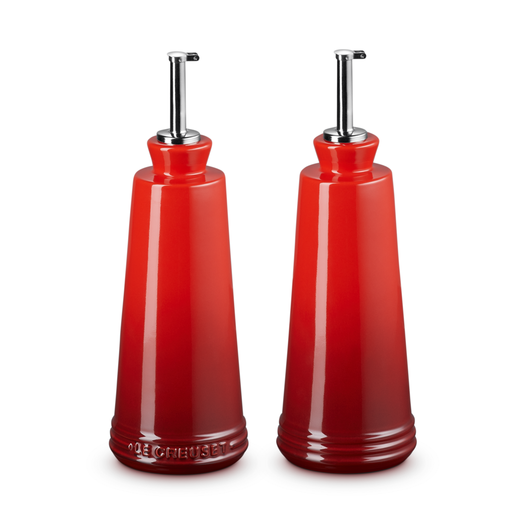 Le Creuset Stoneware Oil & Vinegar Set 330ml Cerise