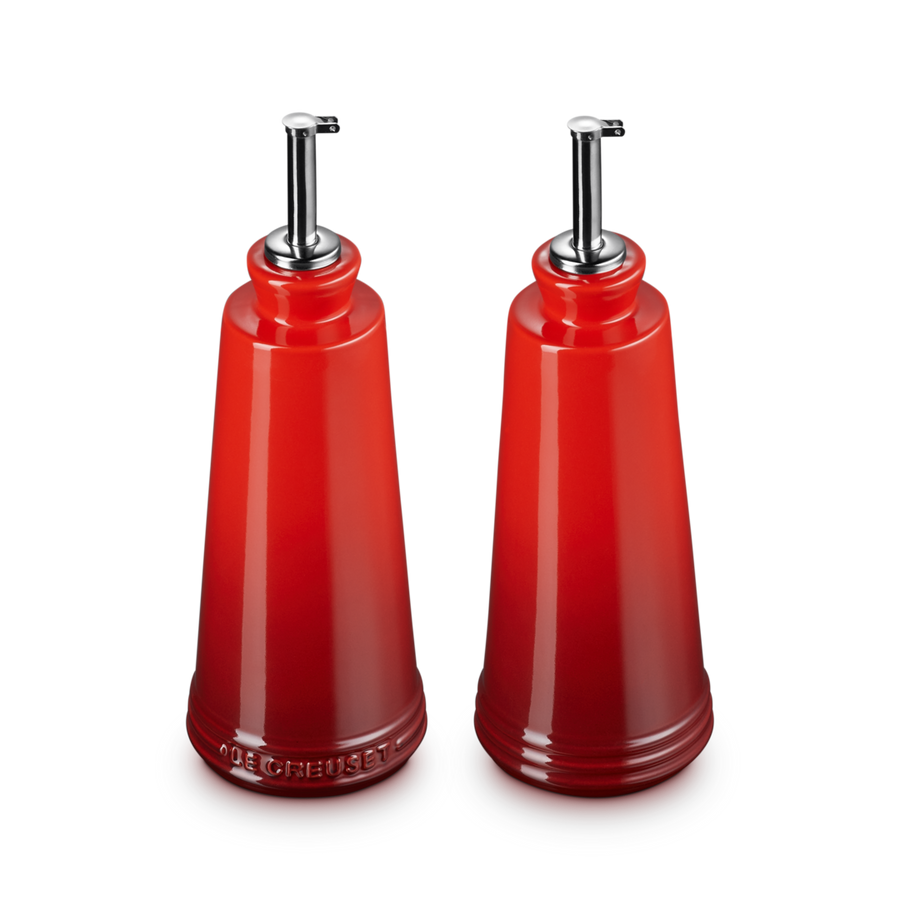 Le Creuset Stoneware Oil & Vinegar Set 330ml Cerise
