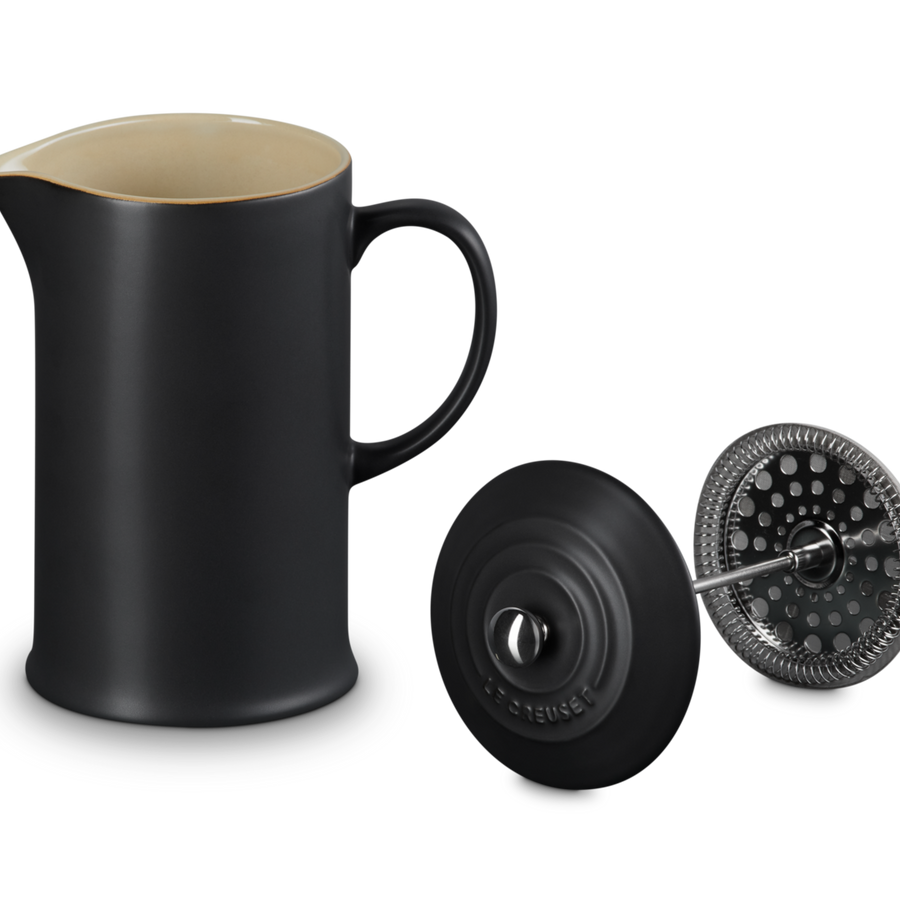Le Creuset Stoneware Cafetiere with Metal Press 1L Satin Black