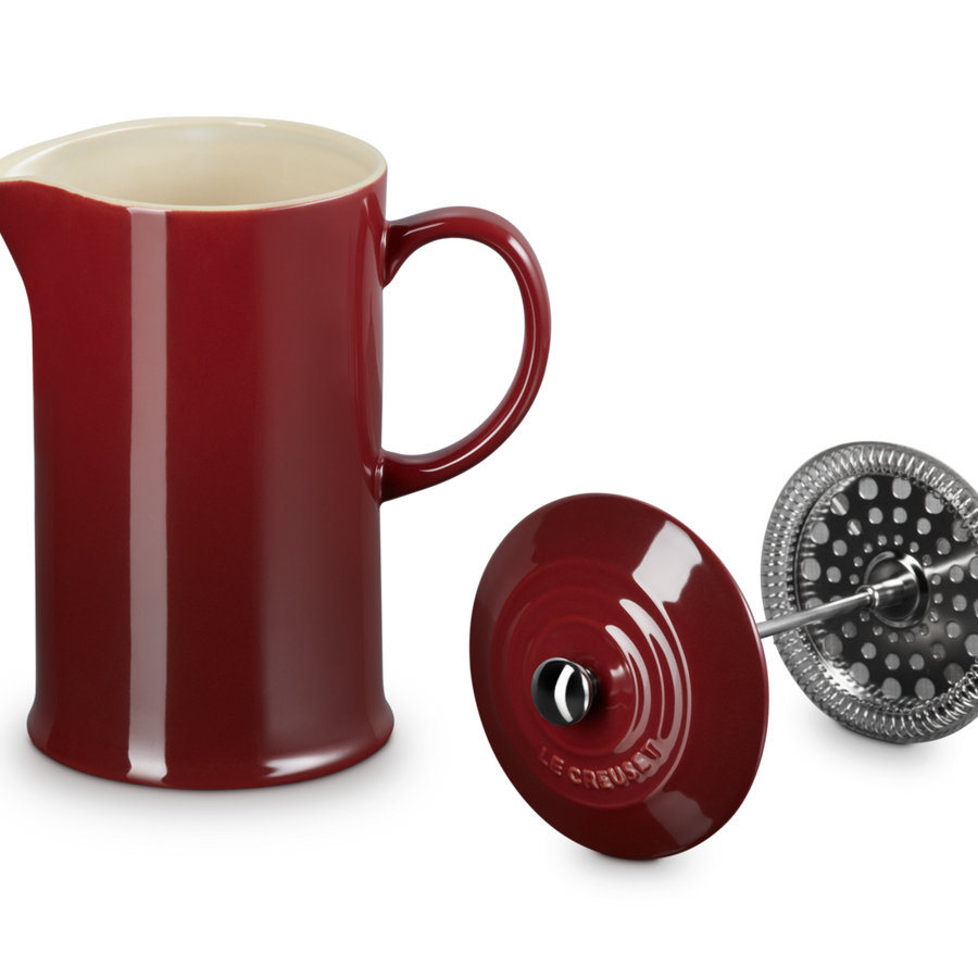 Le Creuset Stoneware Cafetiere with Metal Press 1L Garnet