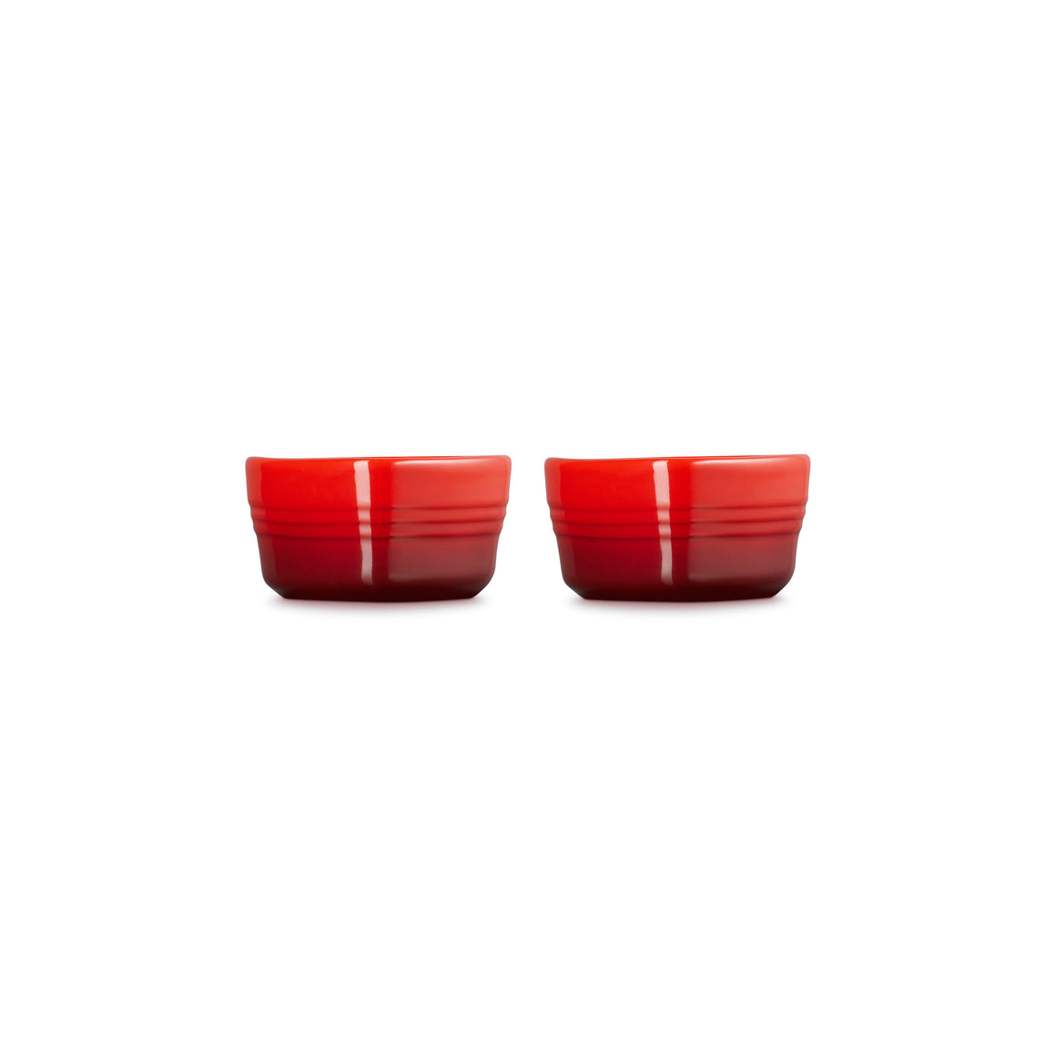 Le Creuset Stoneware Set of Two Heart Ramekins Cerise