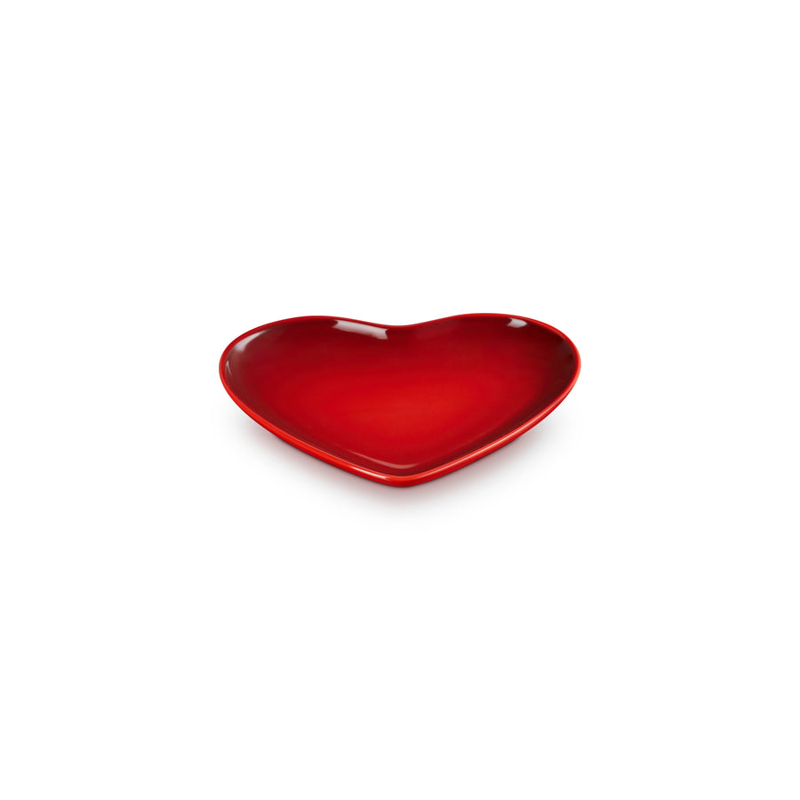 Le Creuset Stoneware Heart Plate 23cm Cerise