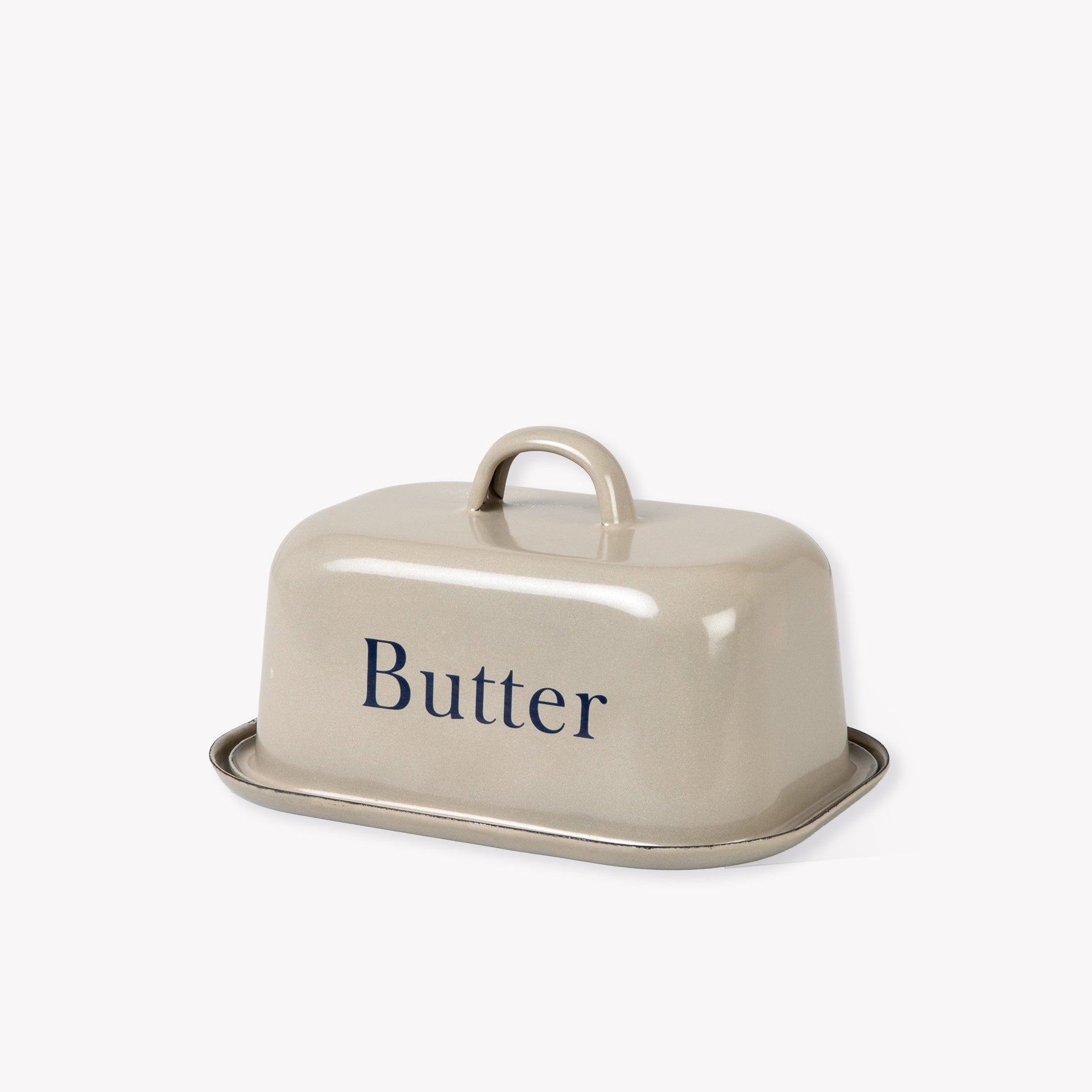 Garden Trading Enamel Butter Dish with Lid Truffle