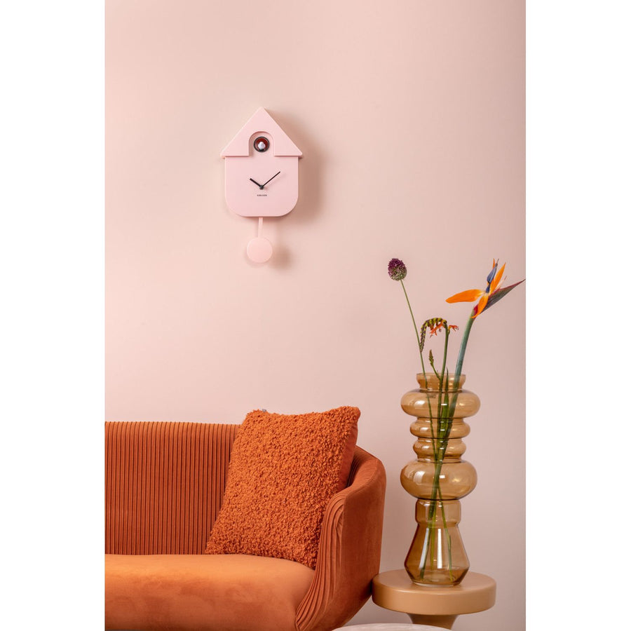 Karlsson Modern Cuckoo Soft Pink Wall Clock